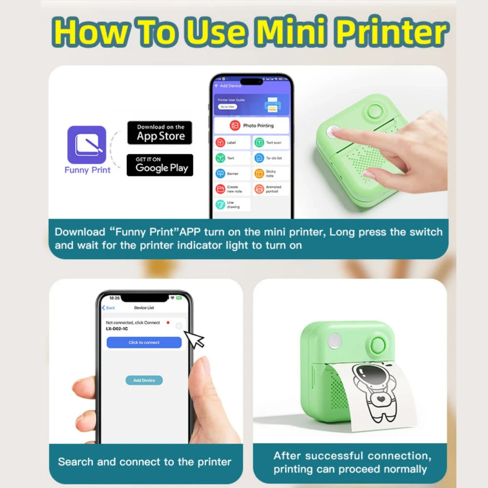 Portable Thermal Label Printer