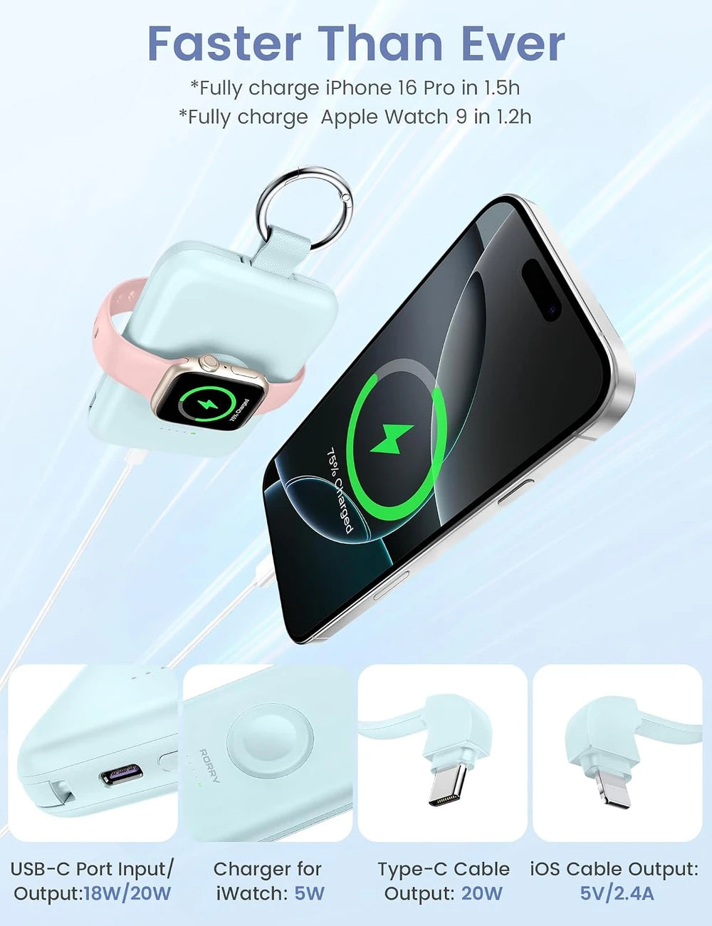 Phone and Watch Travel Power Bank
