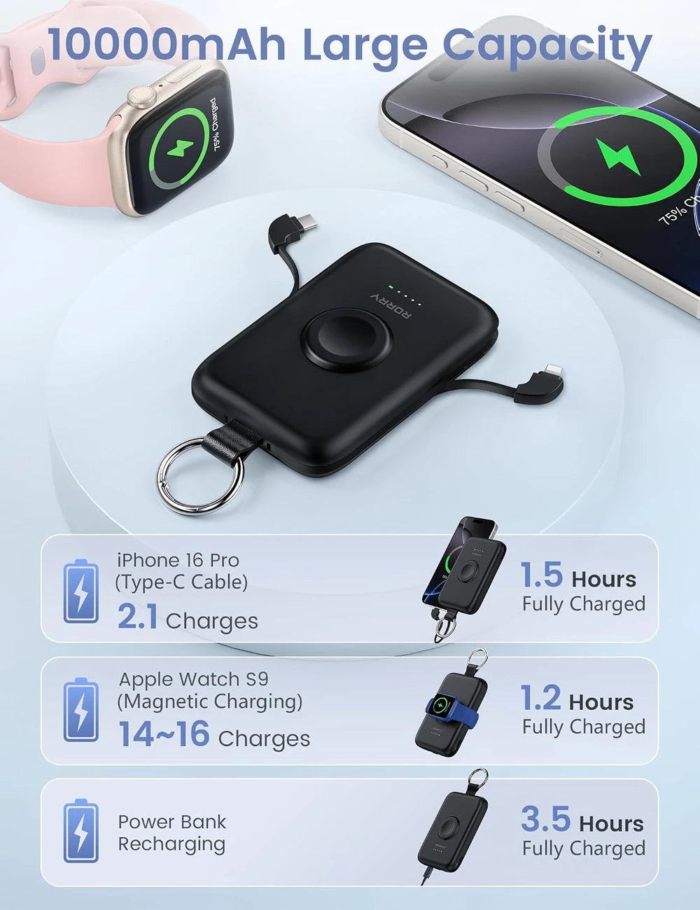 Phone and Watch Travel Power Bank